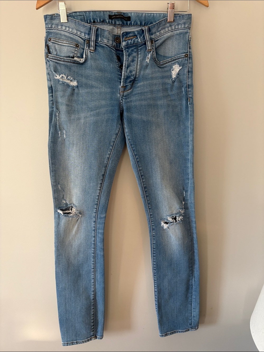 John Varvatos Light Wash Denim Button-Fly Jeans